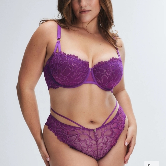 NWT Savage Not Sorry Lightly Lined Lace Balconette Bra 34DD - Picture 1 of 5